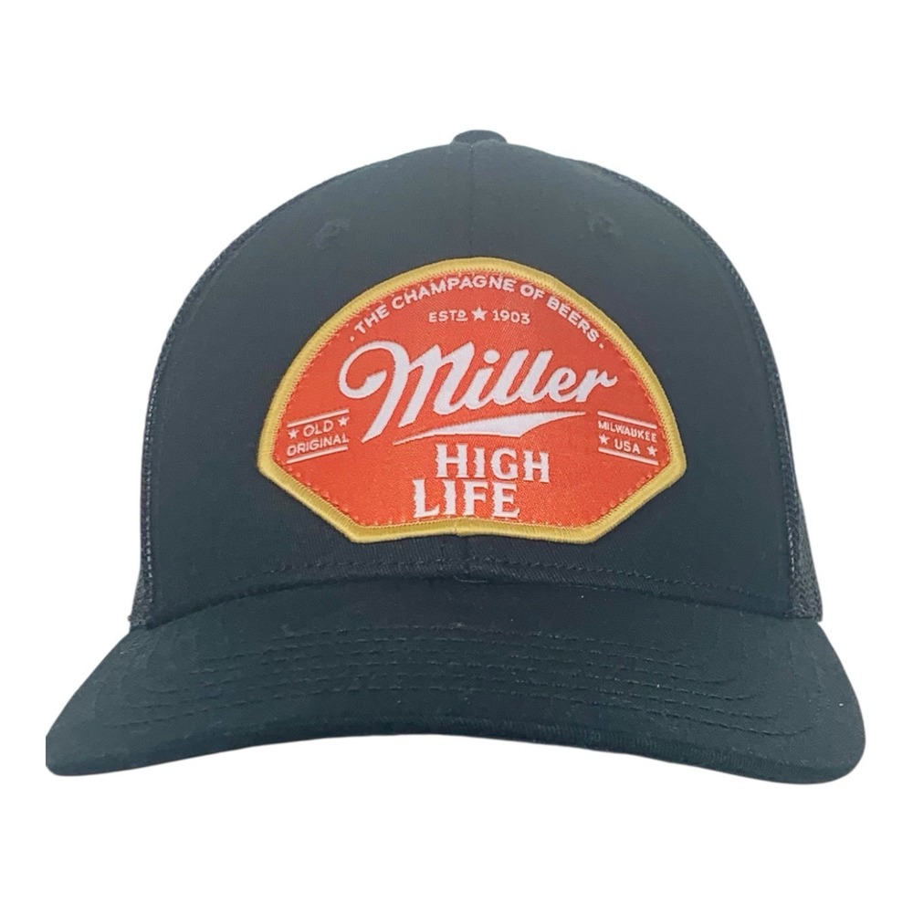 Miller High Life Cap Hat Trucker Black Mesh Snapback
